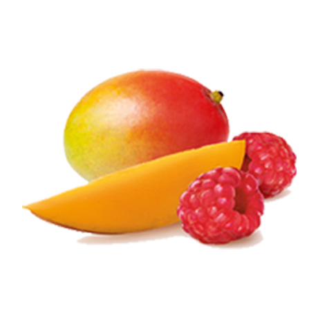 mango and raspberry